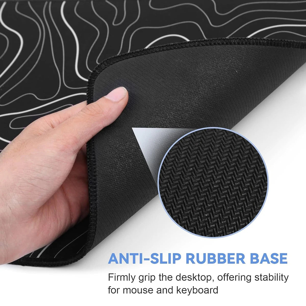 Large Topographic Keyboard Pad 31.5 x 11.8in 1Pcs Gaming Mouse Pad with Anti-Sl