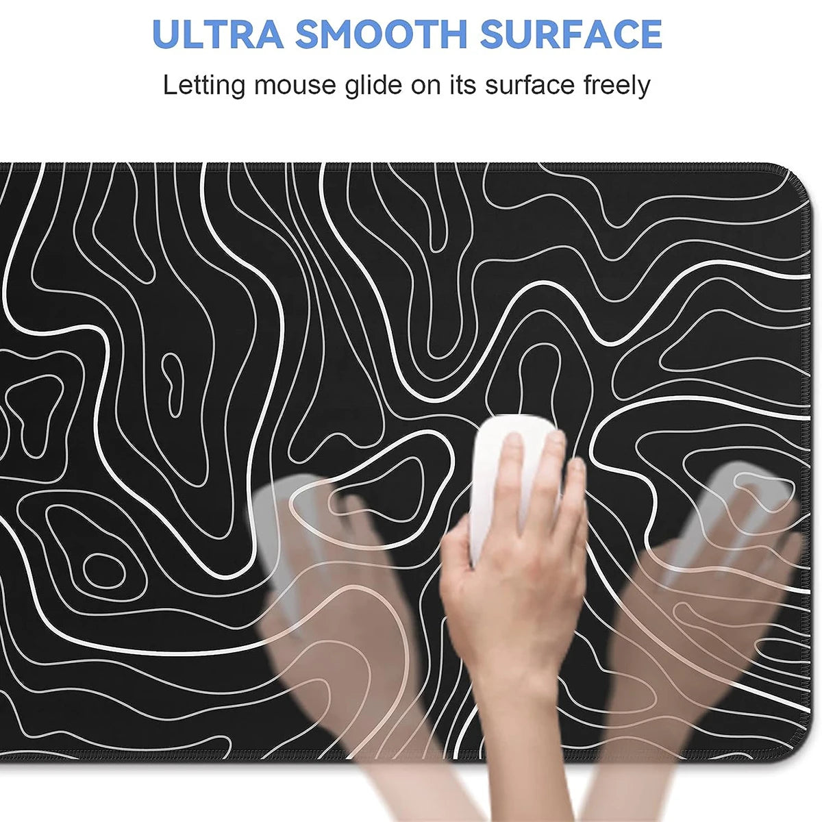Large Topographic Keyboard Pad 31.5 x 11.8in 1Pcs Gaming Mouse Pad with Anti-Sl