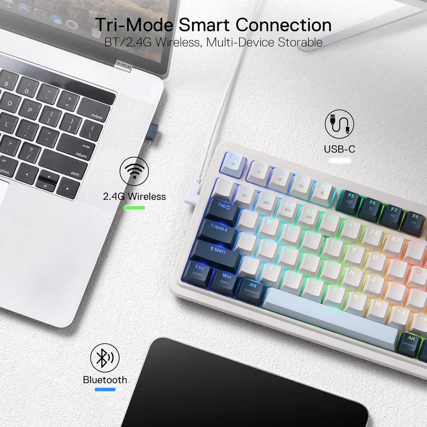 Wireless Gasket RGB Gaming 3-Mode Mechanical Keyboard